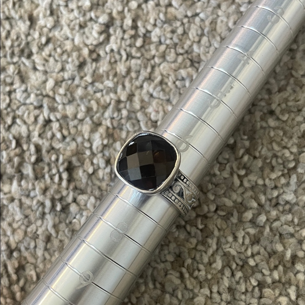 Retired Brighton Sterling Silver Laurtec Smokey Quartz Ring SZ 7 - Picture 2 of 7